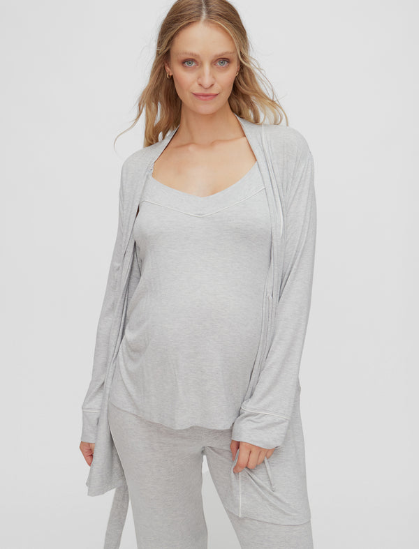 VOIANLIMO Women Maternity Clothes Nursing Pajama Set Long Sleeve T-Shirt  Tops Striped Pants Breastfeeding Sleepwear Hospital Pajamas Comfy Homewear  