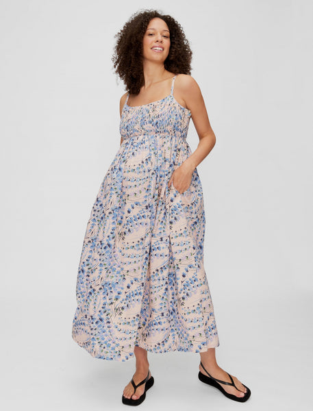 Floral Tiered Cotton Maxi Maternity Dress - A Pea In the Pod