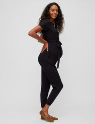 Short Sleeve French Terry Super Soft Maternity Jumpsuit - A Pea In the Pod