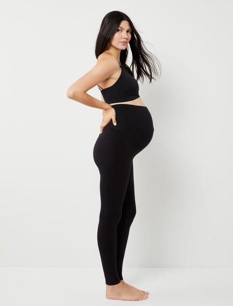 Buy SHAPERX Women's Comfortable Maternity wear Pregnancy Belly Leggings  Elastic WAIS Combo Pack of 2 (XL) Black at