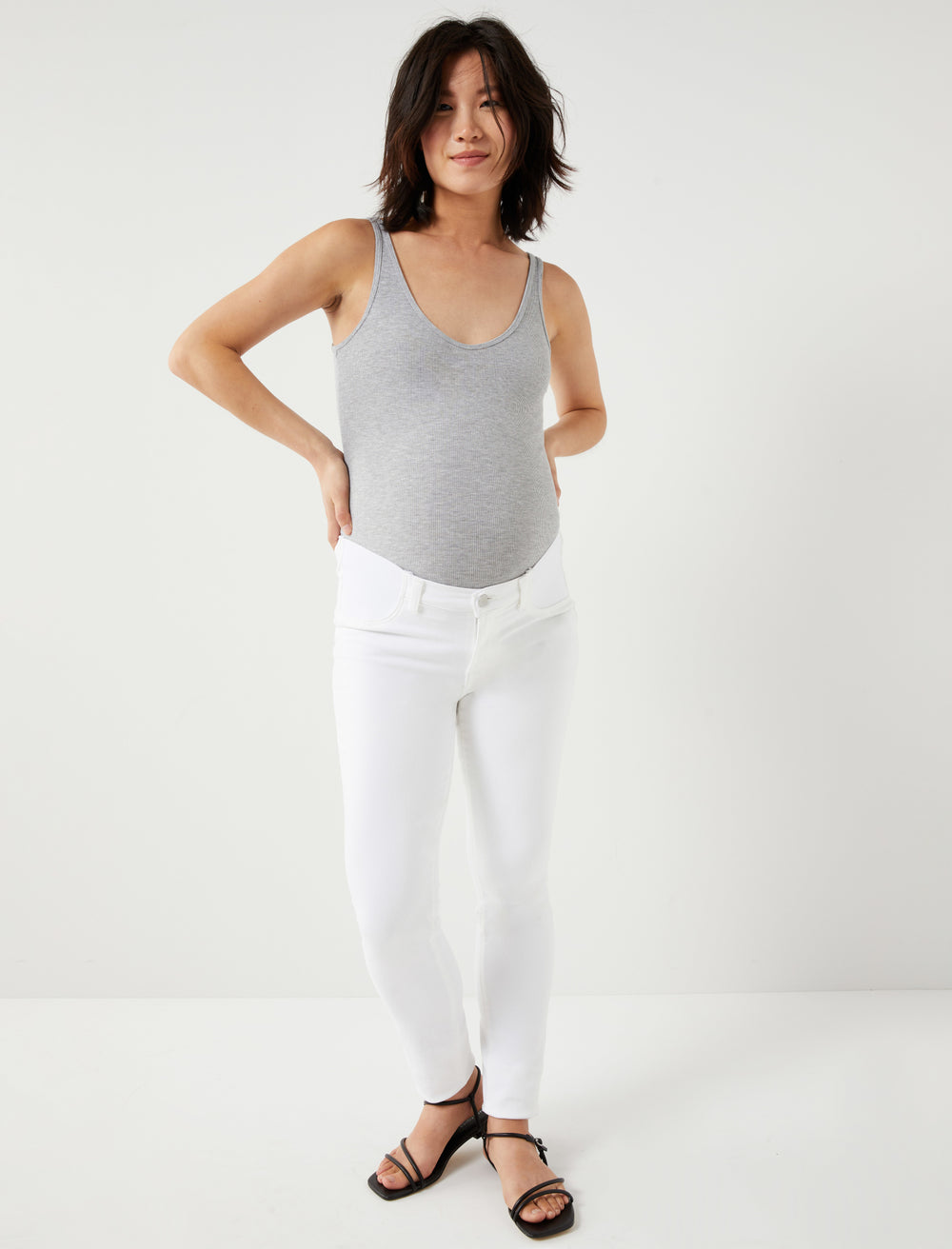 J Brand, Jbrand Side Panel Skinny Leg Maternity Jeans in White