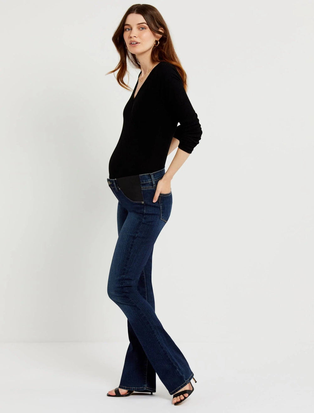 Shinkan Syge person Sway Paige Side Panel Boot Cut Maternity Jeans - A Pea In the Pod