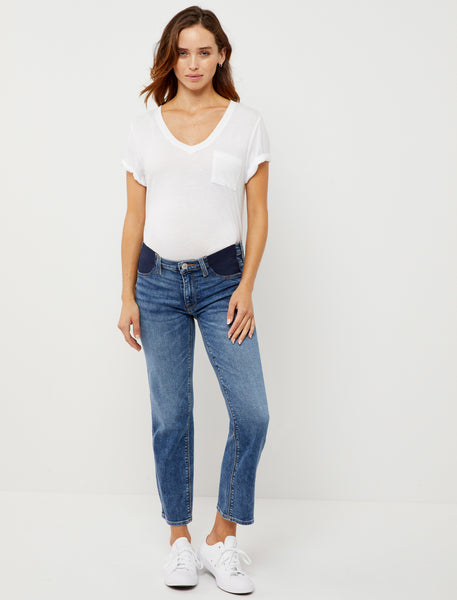 Hudson Nico Mid-Rise Straight Ankle Side Panel Maternity Jeans