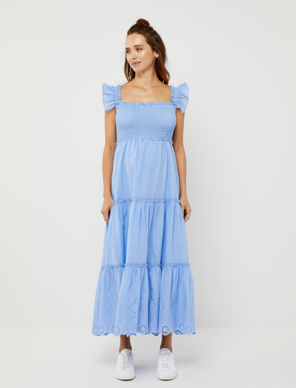 Pietro Brunelli Chloe Ruffle Sleeve Smocked Maternity Dress - A Pea In ...