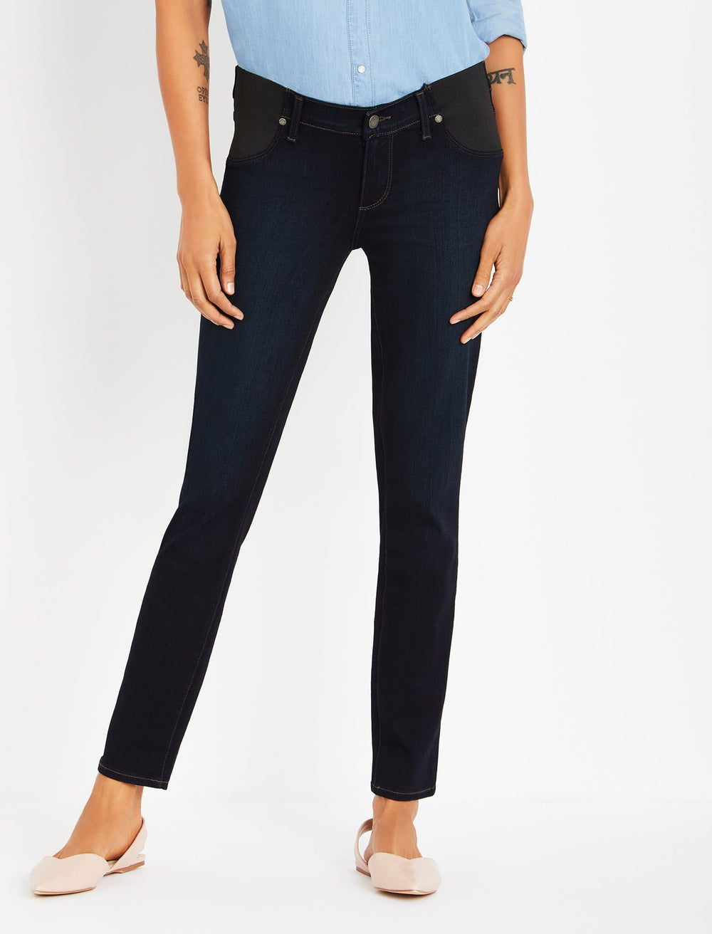 Paige Side Panel Verdugo Ankle Maternity Jeans